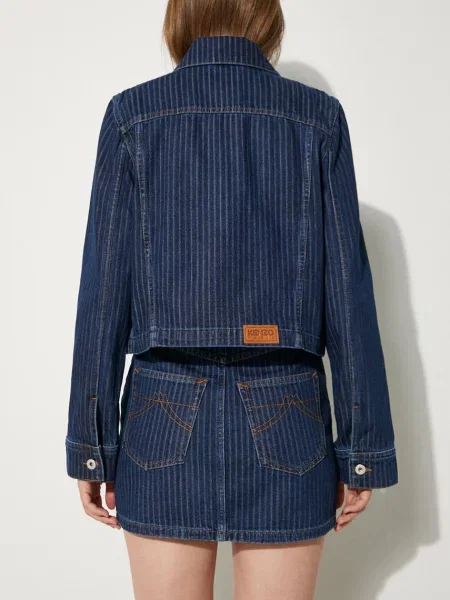 Kenzo kurtka jeansowa Trucker Jacket Stripped przejściowa niebieski
