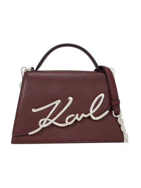 Karl Lagerfeld crossbody kabelka dámska kožená K/SIGNATURE hnedá