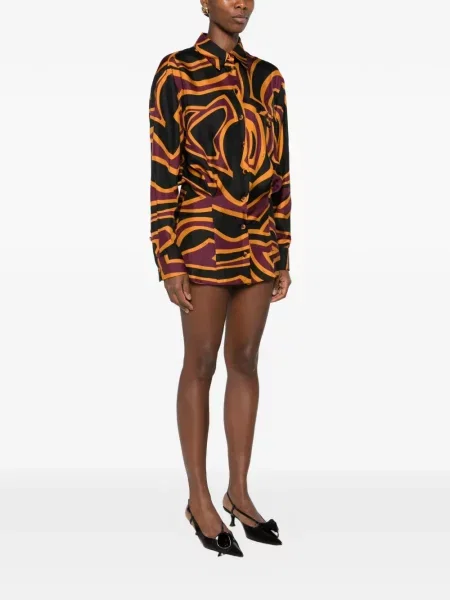 Rochie tip cămașă Pucci cu imagine negru