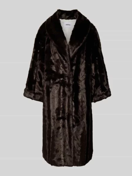 Płaszcz ze sztucznego futra z kołnierzem szalowym model ‘CASTELLO’ Jakke