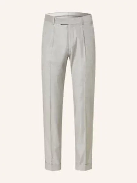 Boss Oblekové Kalhoty Genius Slim Fit silver stříbrné