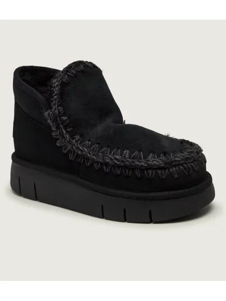 MOU Hótaposó Eskimo Bounce | shearling | hasított bőr fekete