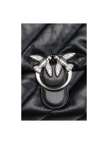 Pinko crossbody kabelka dámska kožená čierna