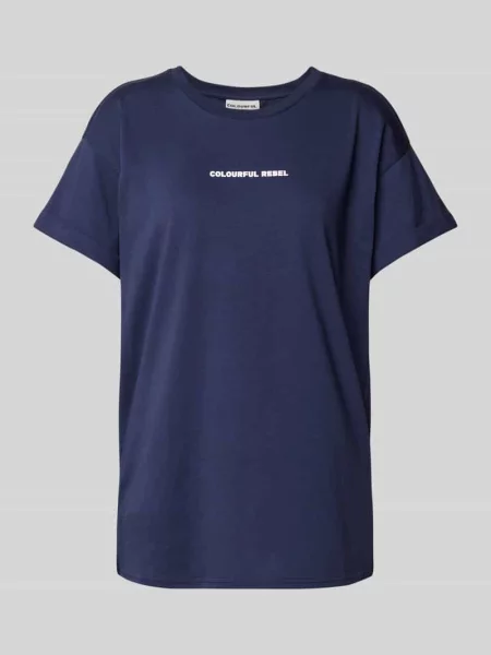 T-shirt z nadrukiem z logo Colourful Rebel granatowa