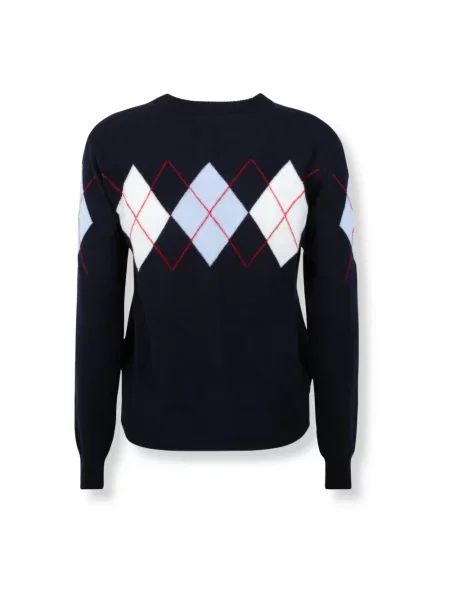 Kardigan Msgm wełniany z wzorem argyle
