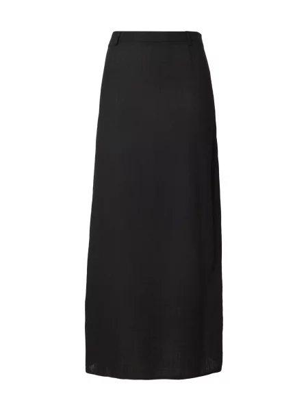 The Base Theory Sukňa MAXI LINEN SKIRT' čierna