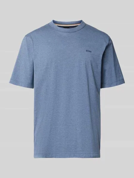 Krój regular fit t-shirt z czystej bawełny model H-TAUT Boss niebieska