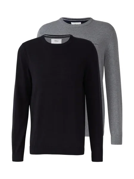 S.Oliver Pulover siva črna