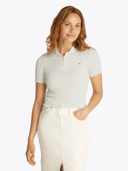Polo majica Tommy Jeans bela