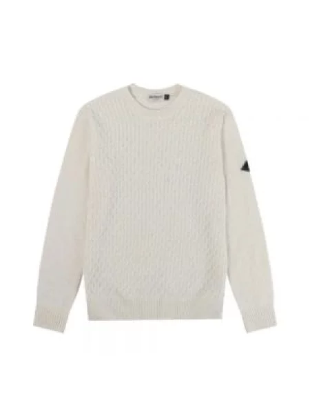 Sweter Roy Rogers z kaszmiru z okrągłym dekoltem biały