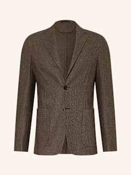Zegna Sako Extra Slim Fit brown melange hnědé