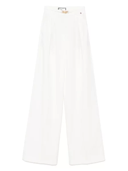 Pantaloni Nissa plisate alb