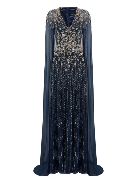 Maksi sukienka maxi Jenny Packham garniturowa niebieska