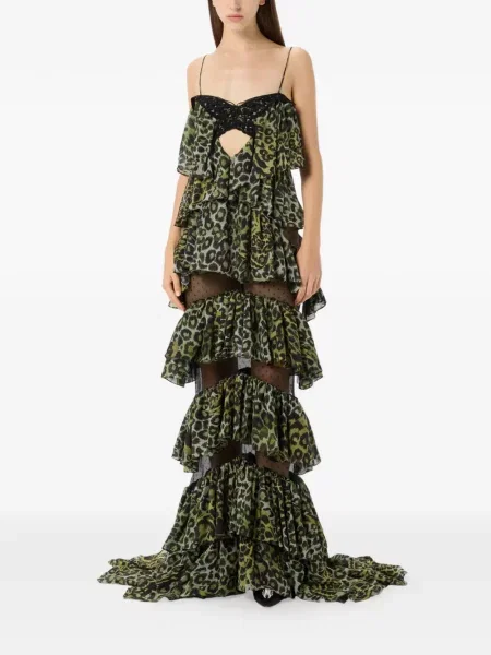 Maxi rochie maxi Blumarine cu imagine de costum verde