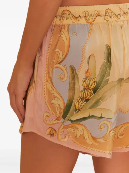 Pantaloni scurți Farm Rio cu imagine portocaliu