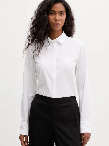 MAX&Co. cămașă cu guler clasic slim alb