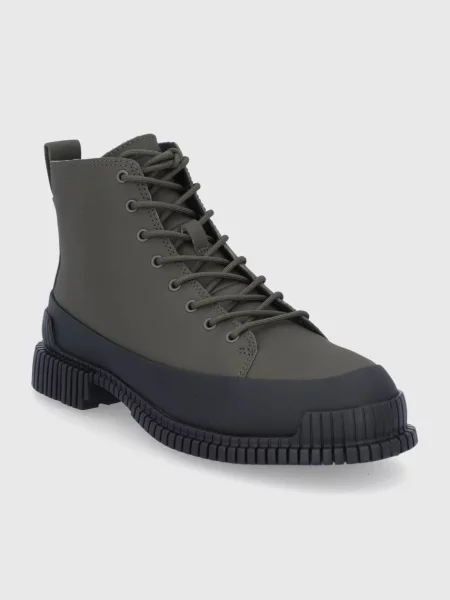 Buty do kostki Camper sznurowane koronkowe zielone
