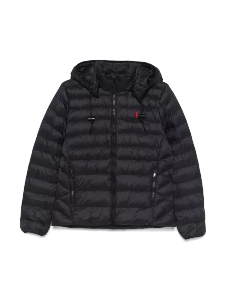 Kurtka pikowana z wyhaftowanym logo Polo Ralph Lauren czarna