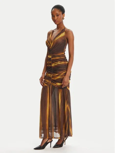 Bardot Rochie cocktail Aries Mesh Maxi maro