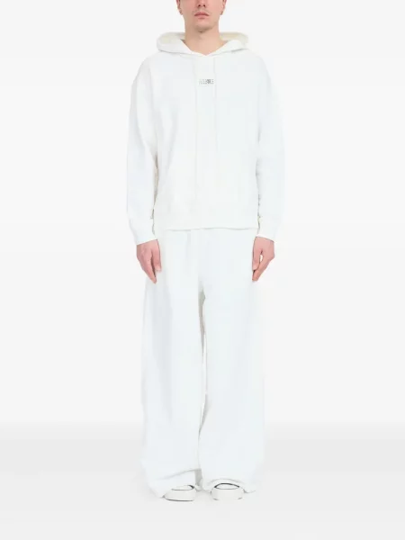 Hanorac cu glugă Mm6 Maison Margiela cu buzunar frontal alb