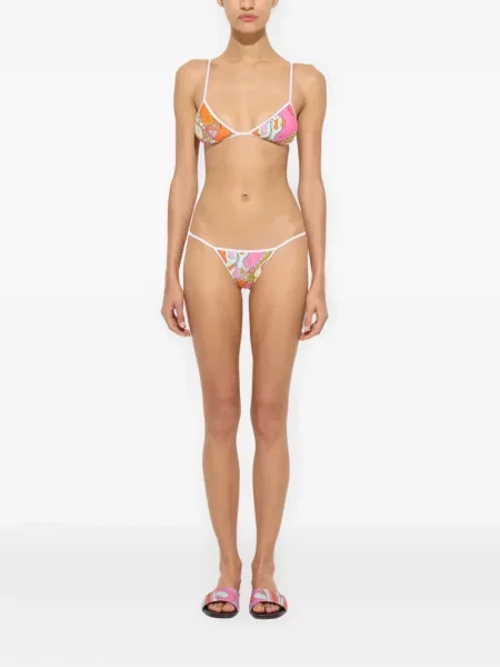 Bikini Pucci cu imagine cu imprimeu abstract roz