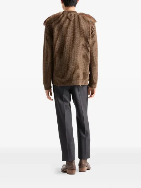 Cardigan Prada de lână maro