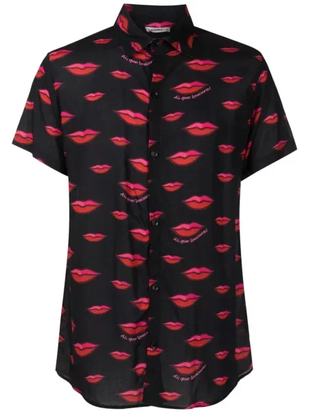 Scurt tricou Amir Slama cu imagine negru