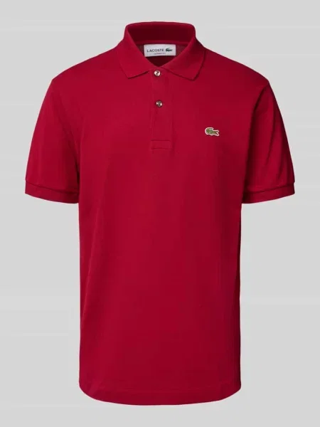 Koszulka polo Regular Fit z czystej bawełny Lacoste czerwona