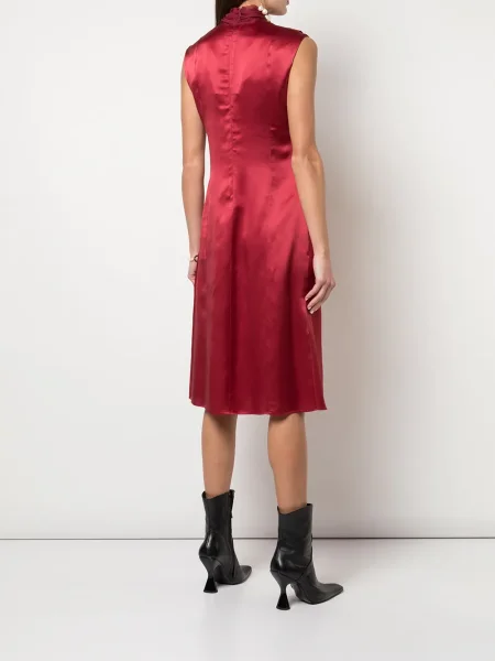 Rochie Delada de mătase de costum roșu