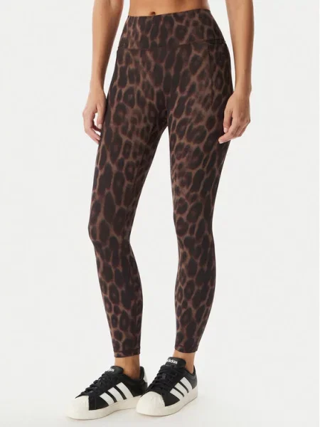 Leggings Adidas cu model leopard maro
