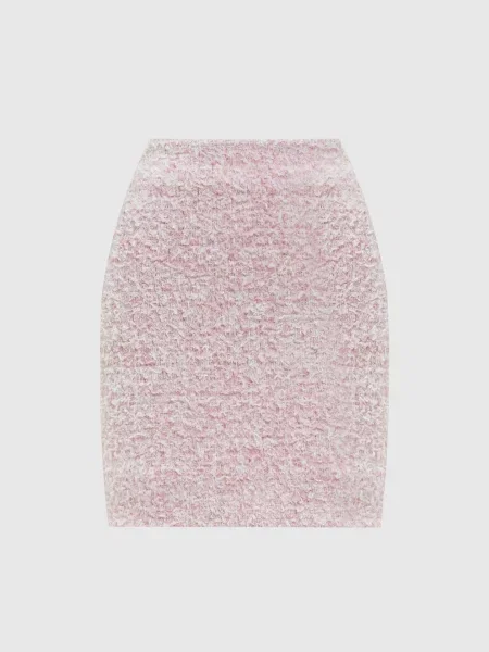 Твидовая юбка мини Balenciaga розовая