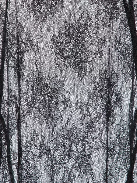 Top Maje cu model floral din dantelă negru