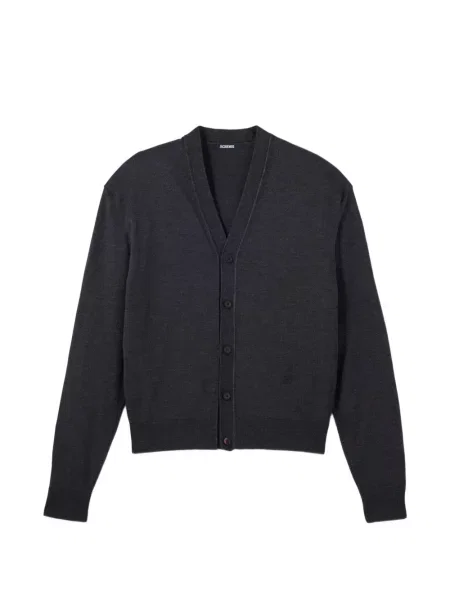 Cardigan Jacquemus cu broderie gri