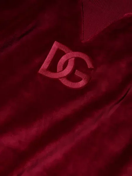 Pulover Dolce & Gabbana cu broderie de catifea roșu