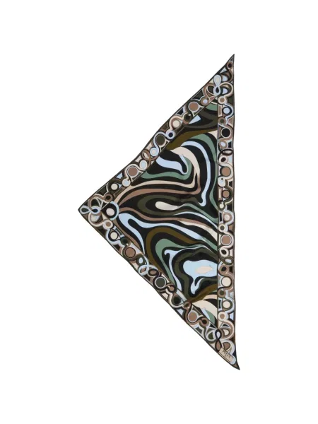 Fular Pucci de mătase cu imagine negru