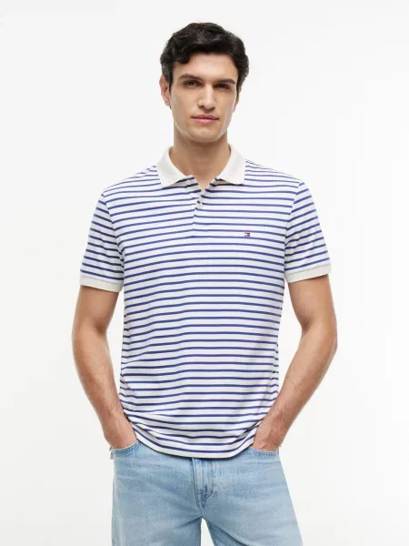 TOMMY HILFIGER Tricou albastru regal alb