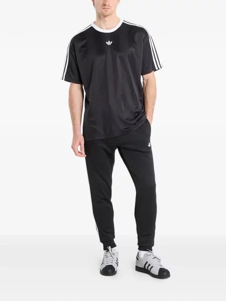 Długie legginsy Adidas z nadrukiem w paski niebieskie