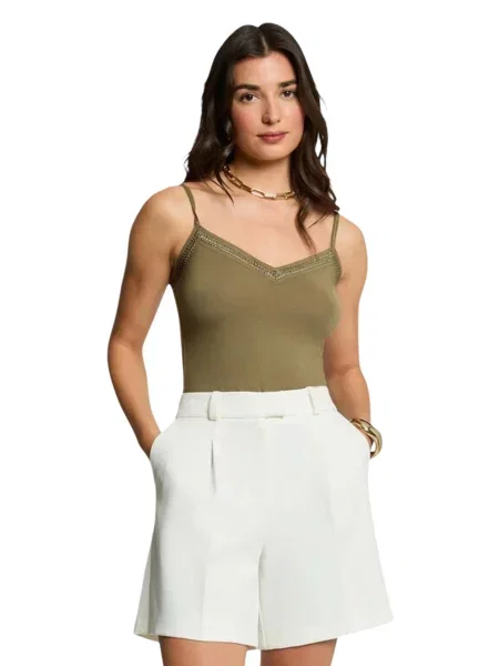 Top Morgan De Toi fără bretele alb