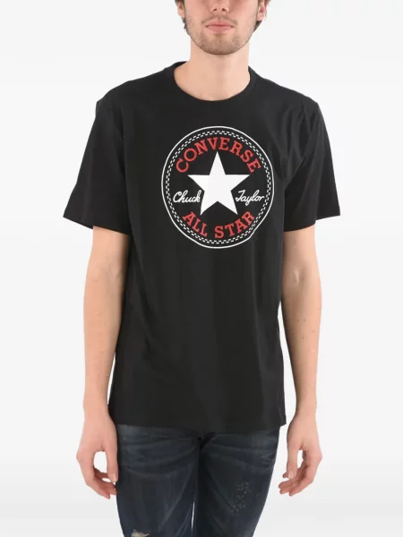 Top Converse cu platformă din canvas cu imagine alb