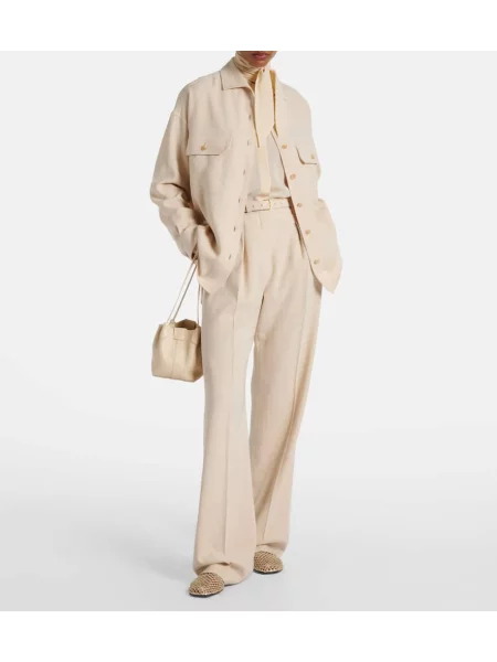 Pantaloni Loro Piana de lână bej