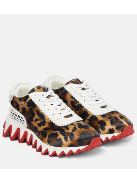 Sneakerși Christian Louboutin cu imagine cu model leopard