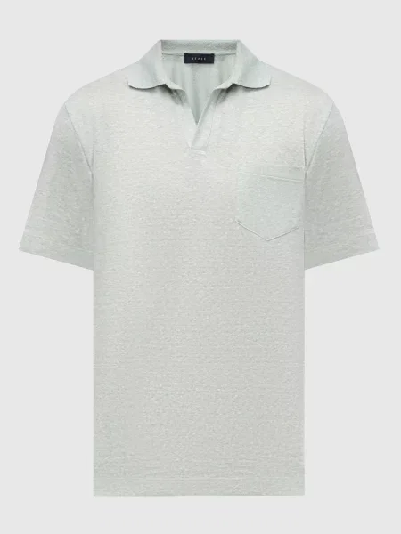 Меланжевое поло Sease зеленое