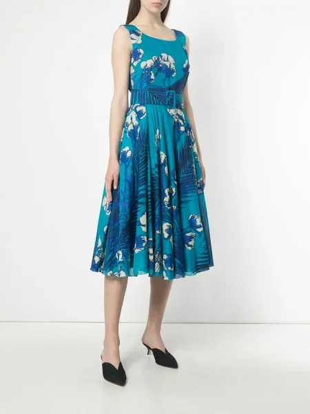 Rochie Samantha Sung cu imagine de costum albastru