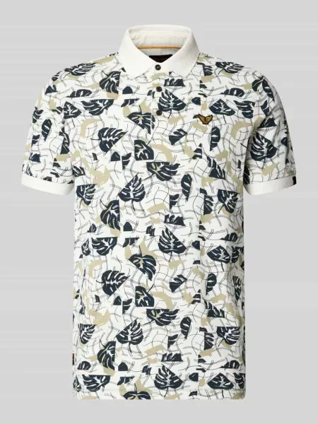 Koszulka polo o kroju slim fit we wzorze na całej powierzchni Pme Legend biała