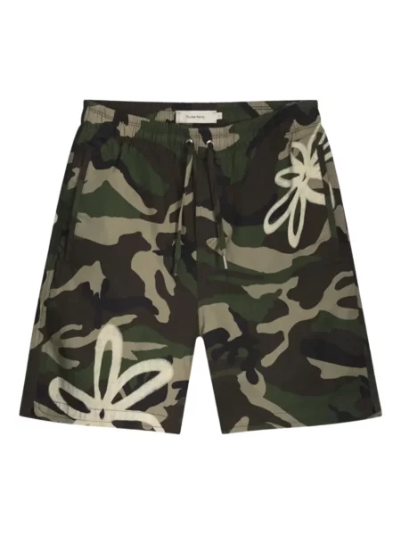 Pantaloni scurți Filling Pieces cu model camuflaj verde