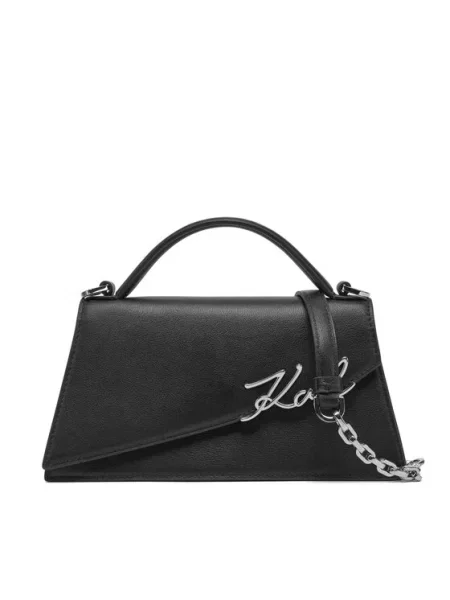 Kožená kabelka Karl Lagerfeld K/SIGNATURE čierna