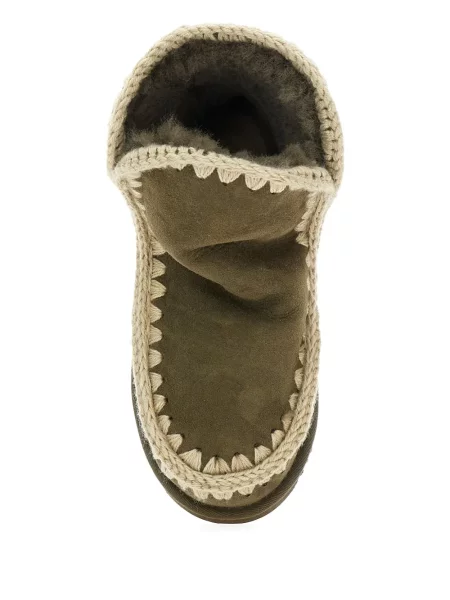 Botine Mou din piele de căprioară verde