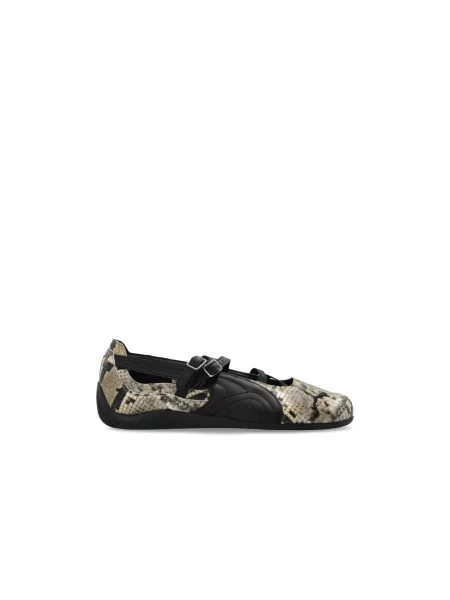 Puma baleriny skórzane Speedcat Ballet Snake beżowe