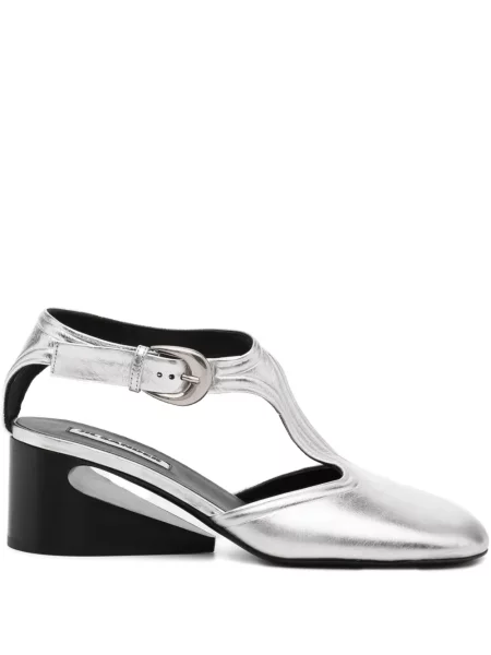 Pantofi cu toc Jil Sander din piele gri