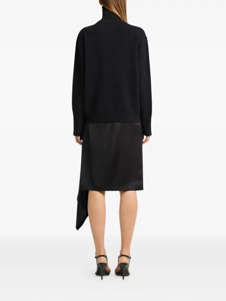 Fustă Courreges din satin drapată negru